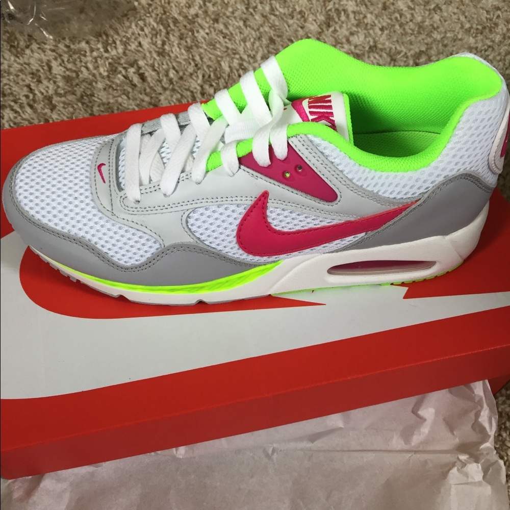 Nike Women’s White Gray Pink Neon Green Air Max Sneakers
